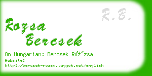 rozsa bercsek business card